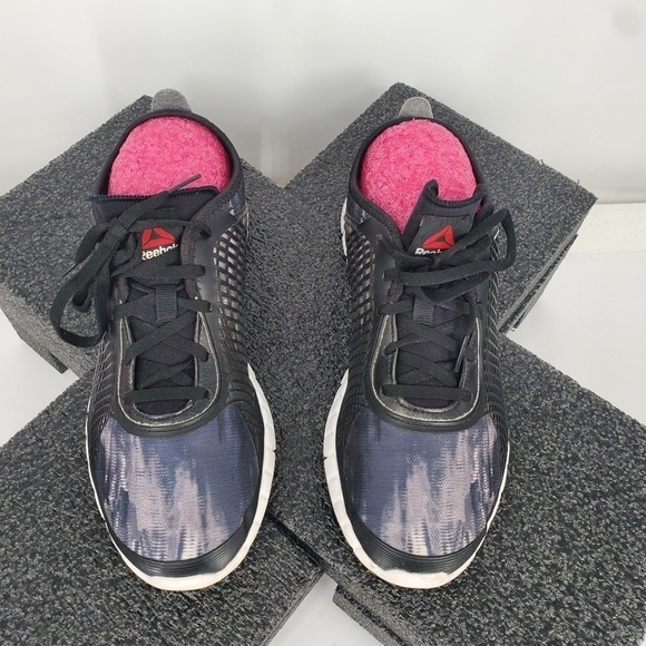 Reebok Women's Z Goddess Running Size 10 Shoes Black White Black Glitch - Picture 4 of 13